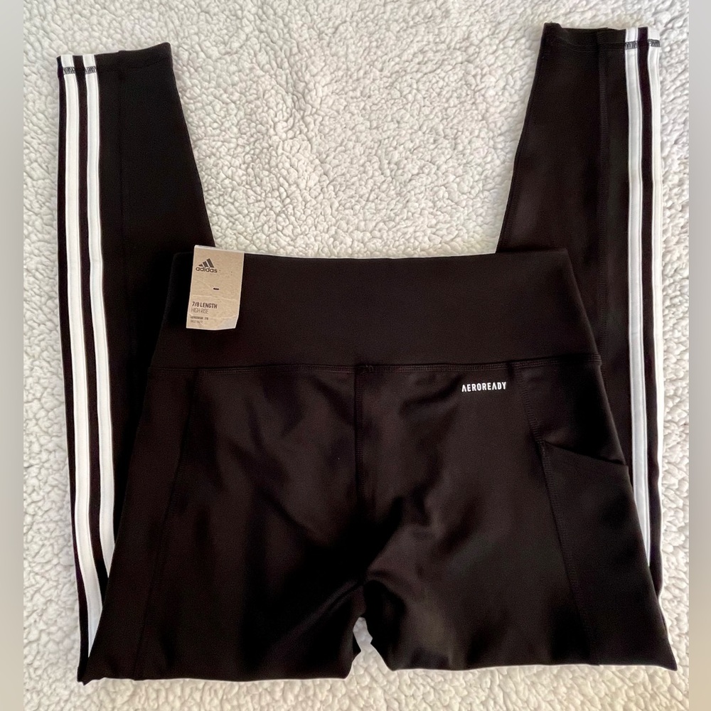 Adidas High Rise 7/8” pants size M Black NWT